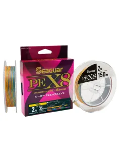 Seaguar PE X8 Grandmax 150 m – Treccia Giapponese 8 Fili Multicolor ad Altissima Sensibilità Trecciati Seaguar
