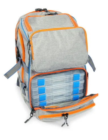 Colmic COLORADO 3600 GREY ESSENCE – Ultra-Organized Professional Fishing Backpack with 4 Boxes Included