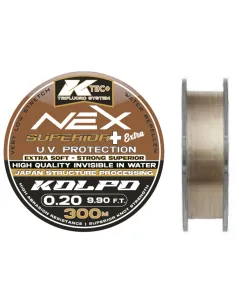 Kolpo K-Tec+ NEX Monofilo da Pesca Nylon Alta Resistenza 300 mt Monofili Kolpo