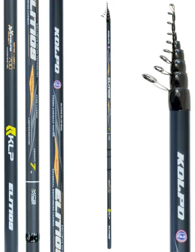 Kolpo Elitios Canna Bolognese Carbonio 30T 5 6 7 m Azione 50 g Anelli Fuji K SiC Mare e Acqua Dolce Canne bolognesi/fisse Kolpo