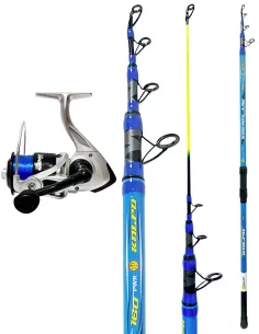 Kolpo Combo Surfcasting Specimen Surf + Genio Reel with X-CRB Carbon Telescopic Rod 160 g