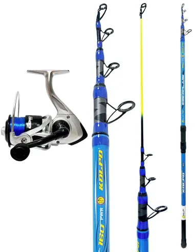 Kolpo Combo Surfcasting Specimen Surf + Genio Reel with X-CRB Carbon Telescopic Rod 160 g