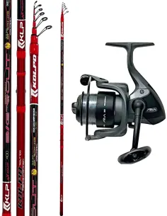 Kolpo Combo Trota Lago Big Trout 4,00 m + Mulinello Aria 3000 con Nylon Pesca Bombarda Tremarella Piombino Kit Trota Kolpo