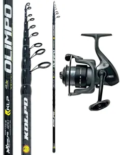 Kolpo Combo Olimpo Tele Match 4,20-4,50 m 50-100 g + Aria 3000 con Nylon Canna Match Bombarda Fondo Kit Bolognese Kolpo