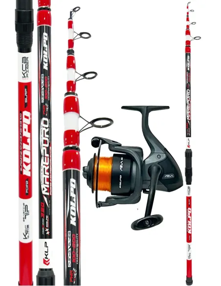 Kolpo Marepuro Surfcasting Combo 3.90/4.20 m 100-200 g + Aria 6000 Reel with Sea Nylon