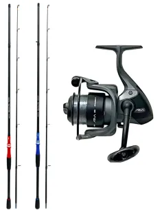Combo Spinning Kolpo Superlative Spin 2,10/2,40 m 10-60 g + Mulinello Aria 3000 con Nylon Pronto Pesca Kit Spinning Kolpo