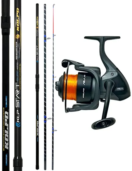 Kolpo Starsurf + Aria 6000 Combo Surfcasting Rod 4.20 m 90-160 g and Reel with Nylon