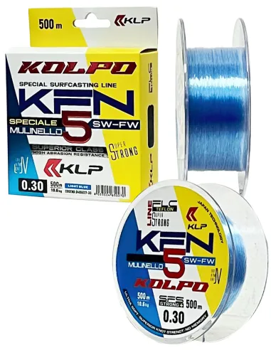 Kolpo KFN 500m– Nylon da Pesca Professionale Anti UV con Rivestimento in Teflon Blu Chiaro Monofili Kolpo