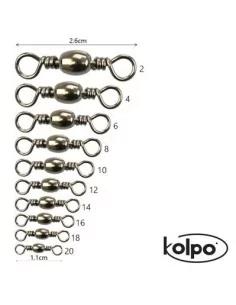 Fishing swivel Barrel Kolpo 12 PCs  2
