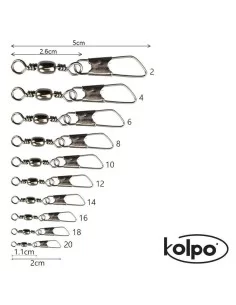 Kolpo Girelle Pesca Barilotto con Moschettone 12 pz Minuteria Kolpo 2