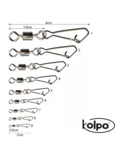 Kolpo Girelle Rolling con Moschettone da Pesca 12pz Minuteria Kolpo 2