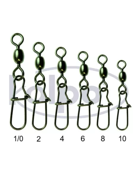 Girelle da Pesca Kolpo Crane Swivel Con Moschettone 5 pz Minuteria Kolpo