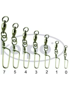 Girelle da Pesca Kolpo Con Cuscinetti e Moschettone Nichel 5pz Minuteria Kolpo 2