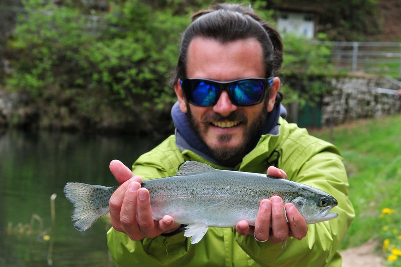 fishing for trout in summer